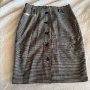 H&M Black and Gray with hints of brown Button-Front Pencil Skirt